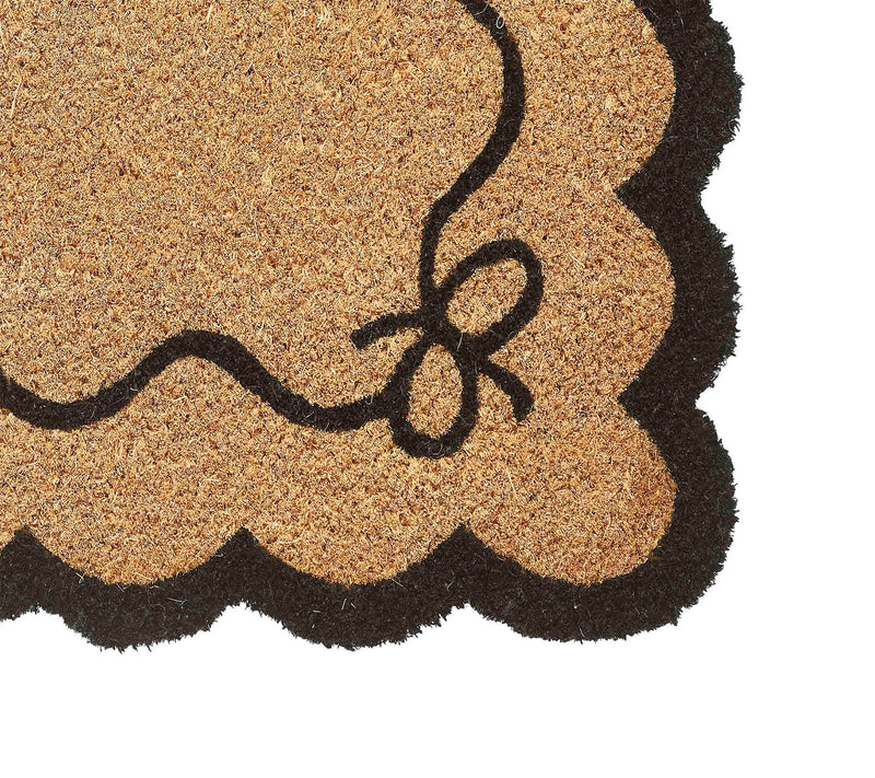 VCNY Home Black Bow Scalloped Edge Coir OutdoorDoormat — View 3