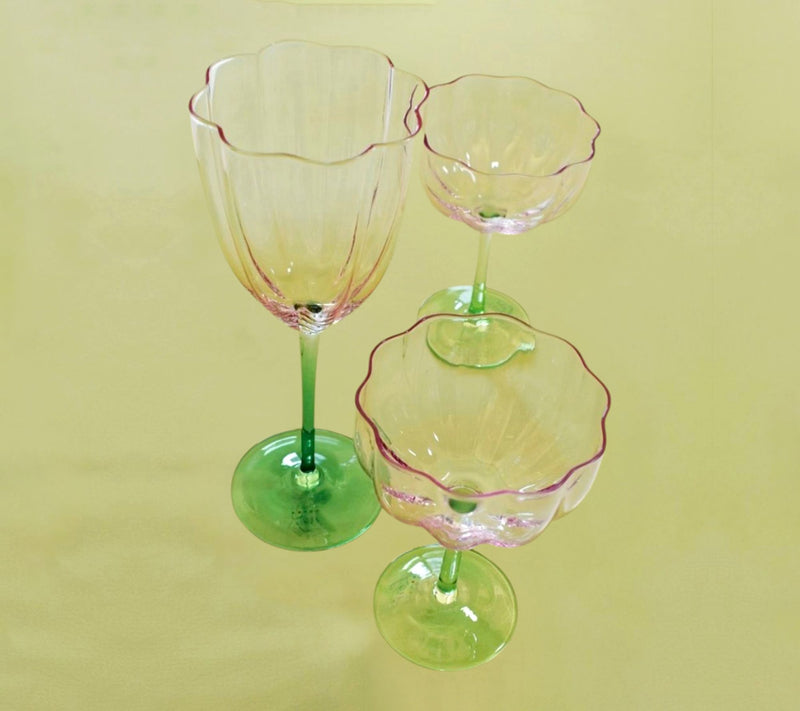Ode to Color by Lori Weitzner S/4 Petal Wine Glasses — View 2