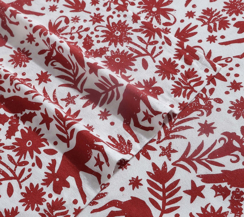 Eddie Bauer Arcadia Red Cotton Twin Sheet Set — View 2