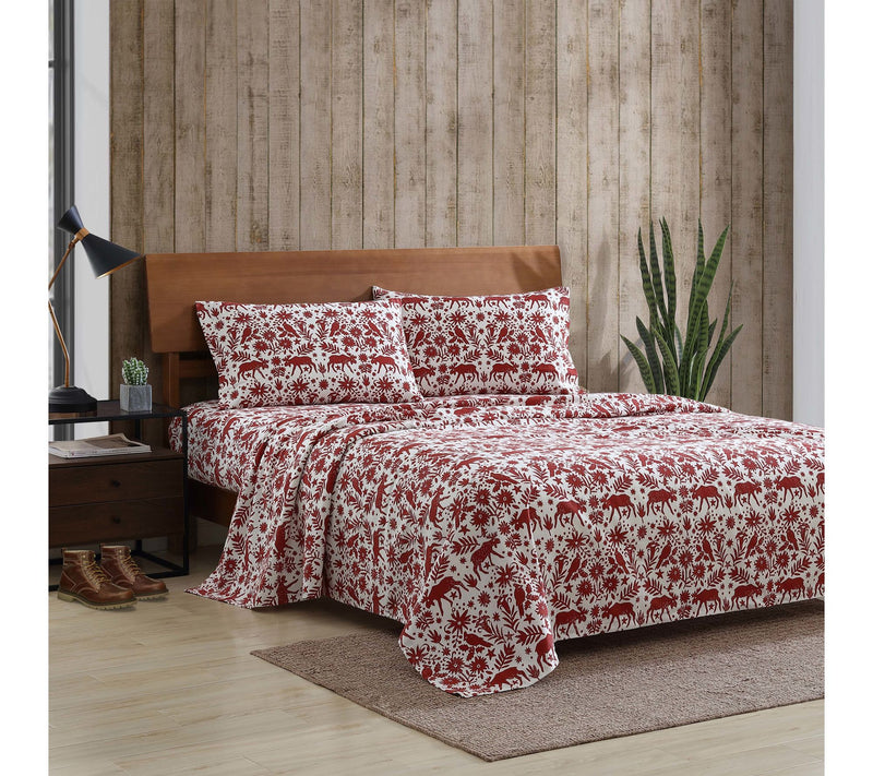Eddie Bauer Arcadia Red Cotton Queen Sheet Set — View 8