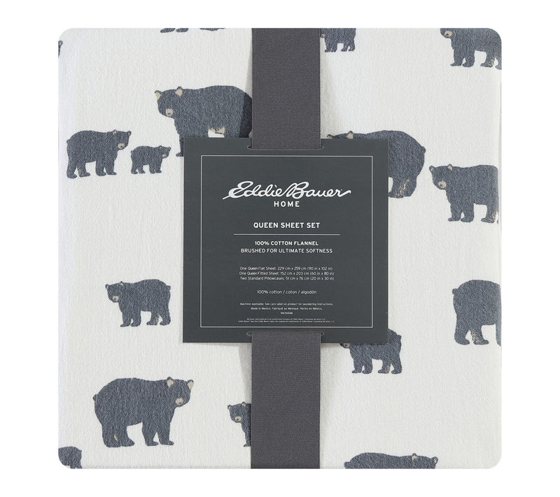 Eddie Bauer Bear Family Grey Cotton Twin SheetSet — View 8