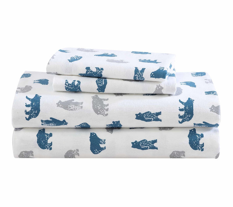 Eddie Bauer Bear Mountain Blue Cotton TwinXL Sheet Set — View 9