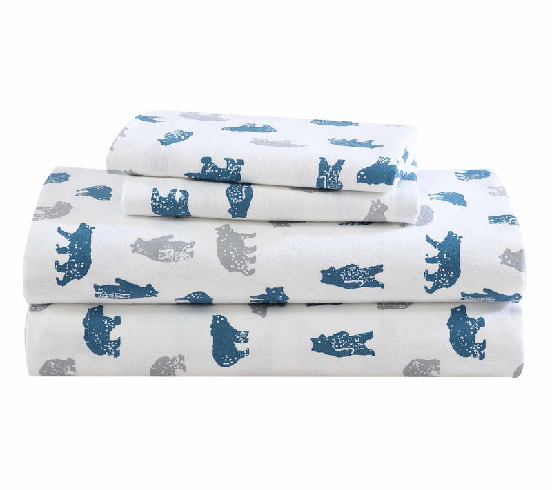 Eddie Bauer Bear Mountain Blue Cotton Twin Sheet Set — View 2