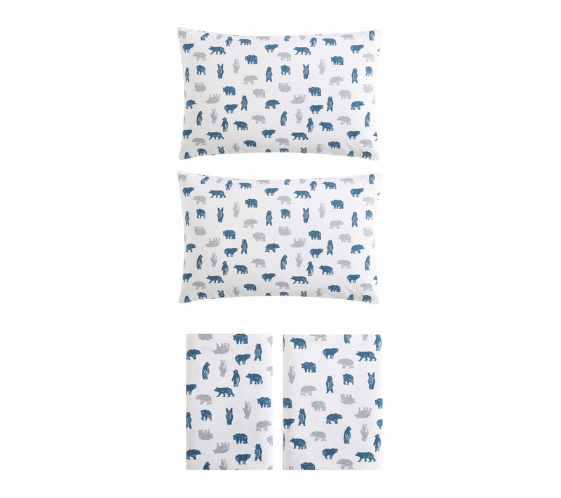 Eddie Bauer Bear Mountain Blue Cotton Twin Sheet Set — View 7