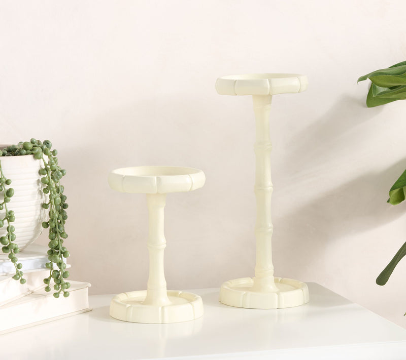 Set of 2 Bamboo Style Metal Candle Holders by Kim Gravel — View 4