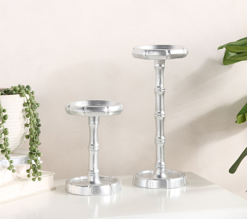 Set of 2 Bamboo Style Metal Candle Holders by Kim Gravel — View 5