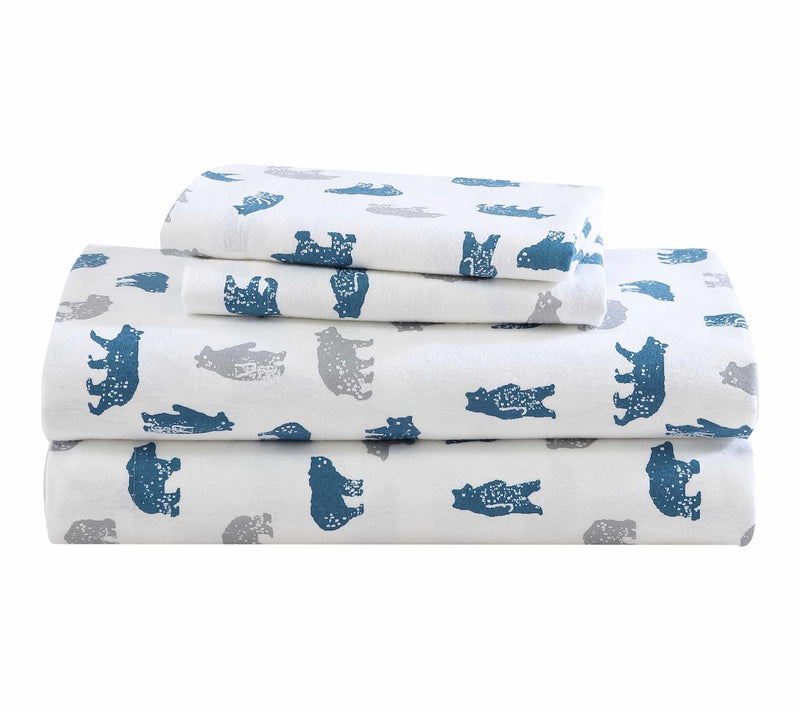 Eddie Bauer Bear Mountain Blue Cotton King Sheet Set — View 10