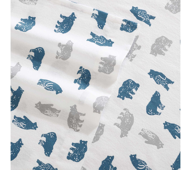 Eddie Bauer Bear Mountain Blue Cotton King Sheet Set — View 4