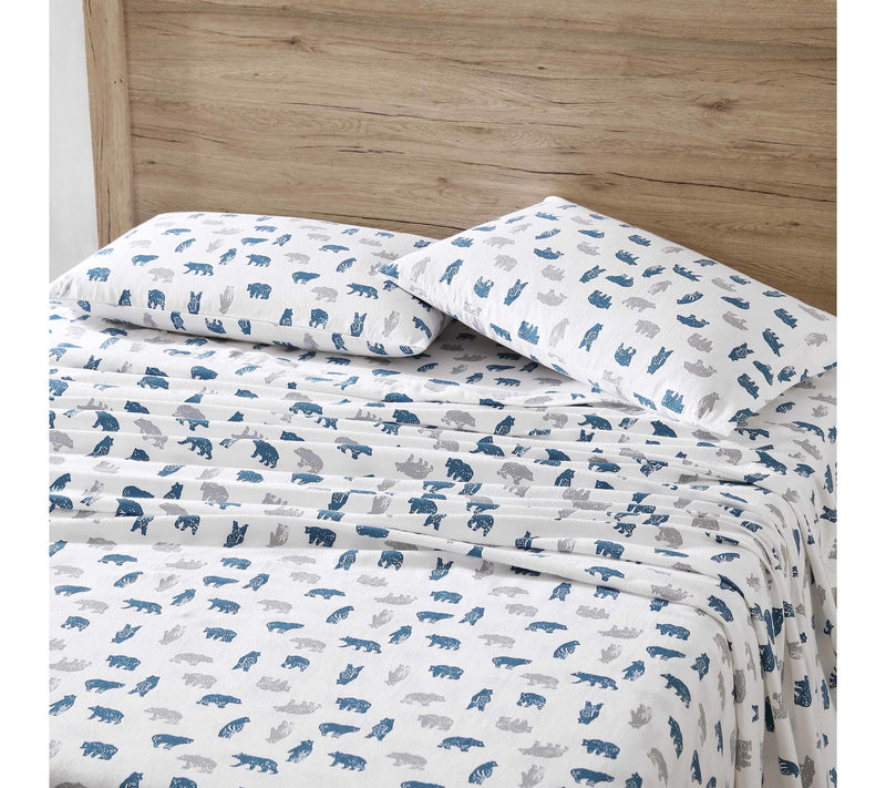 Eddie Bauer Bear Mountain Blue Cotton Full Sheet Set — View 2