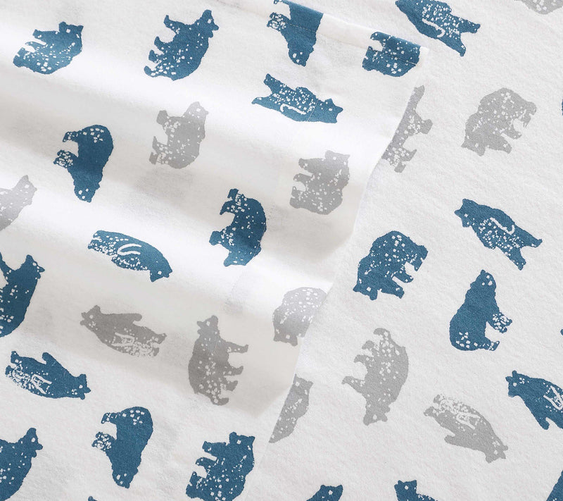 Eddie Bauer Bear Mountain Blue Cotton Full Sheet Set — View 4