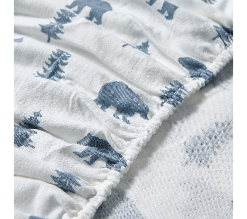 Eddie Bauer Bears And Trees Blue Cotton Queen Sheet Set — View 4