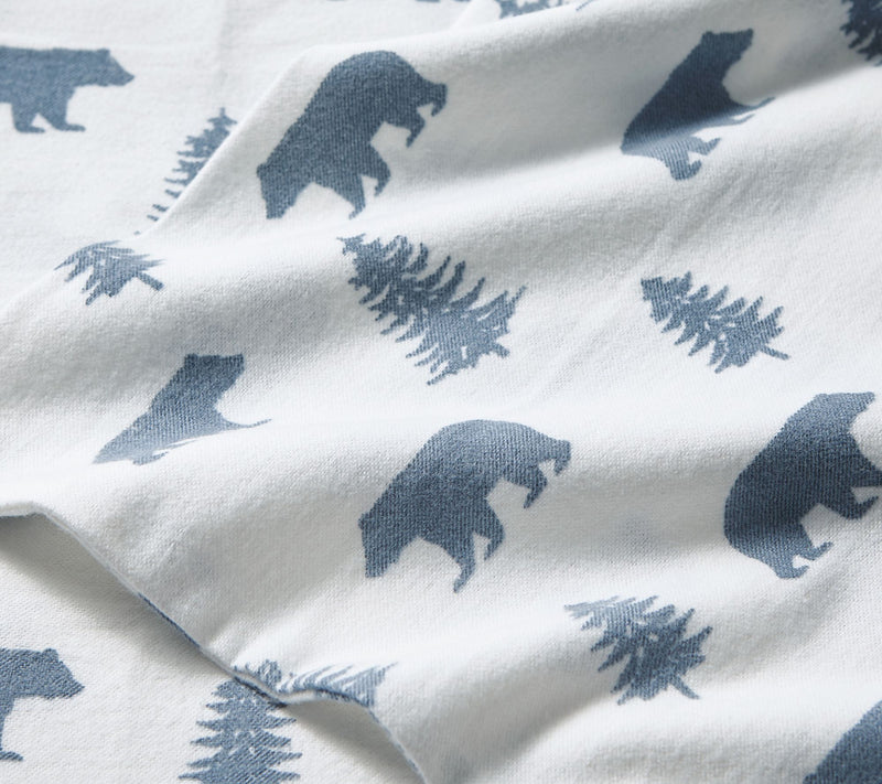 Eddie Bauer Bears And Trees Blue Cotton Full Sheet Set — View 6