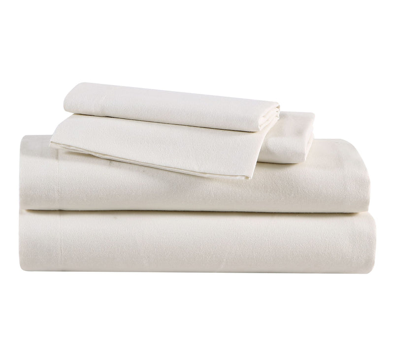 Eddie Bauer Solid Ivory Cotton Full Sheet Set — View 10