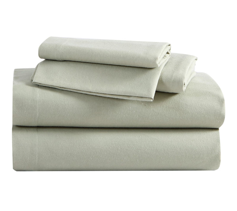 Eddie Bauer Solid Green Cotton Full Sheet Set — Main view