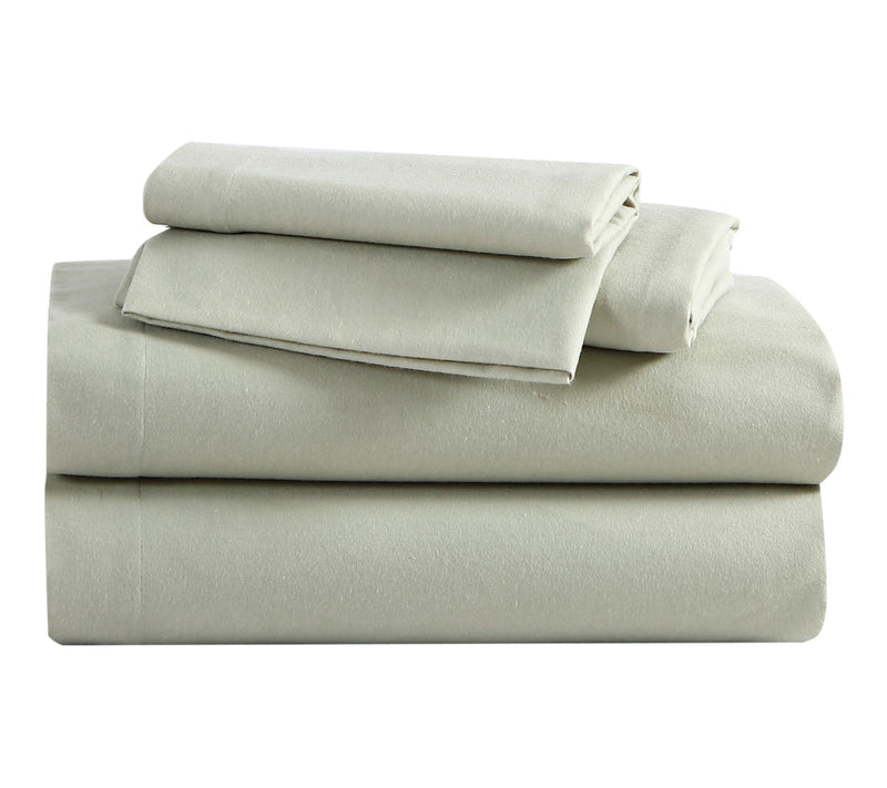 Eddie Bauer Solid Green Cotton Queen Sheet Set — Main view