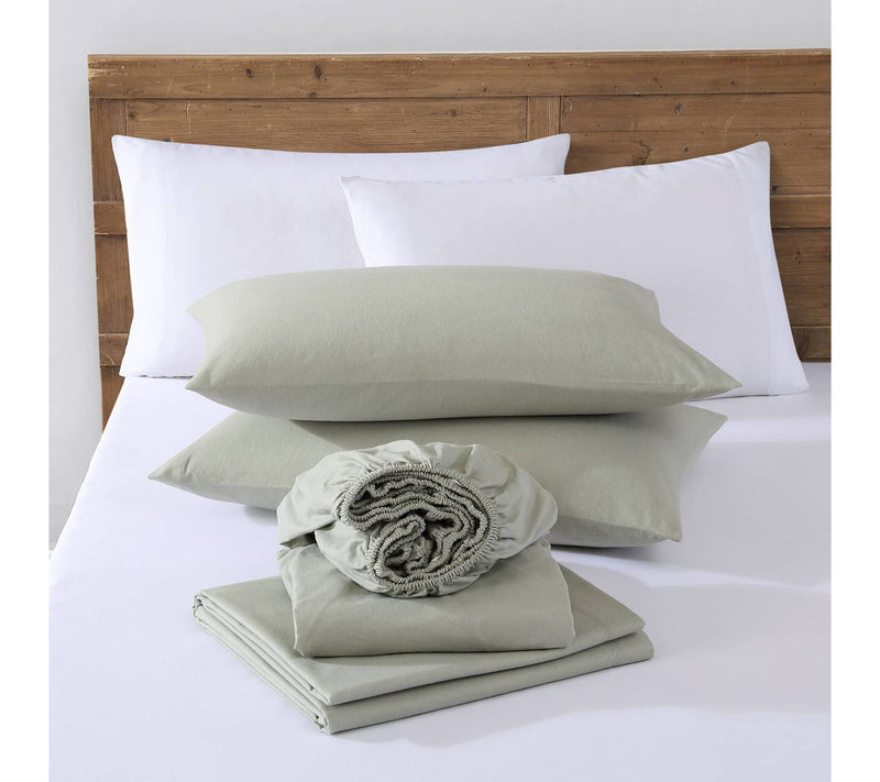Eddie Bauer Solid Green Cotton Queen Sheet Set — View 3