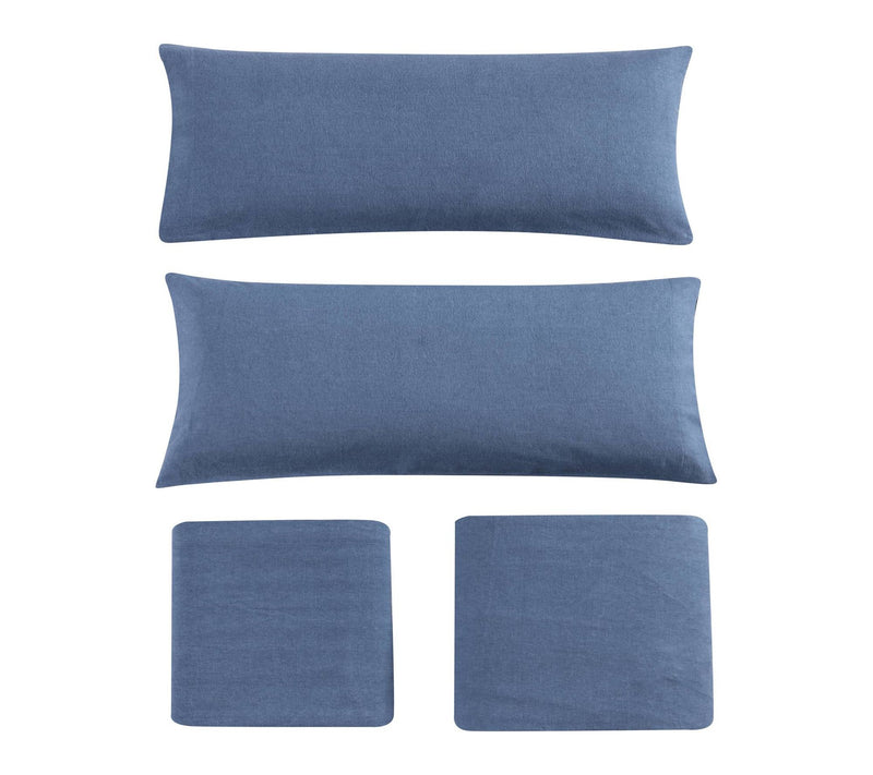 Eddie Bauer Solid Blue Cotton Full Sheet Set — View 7