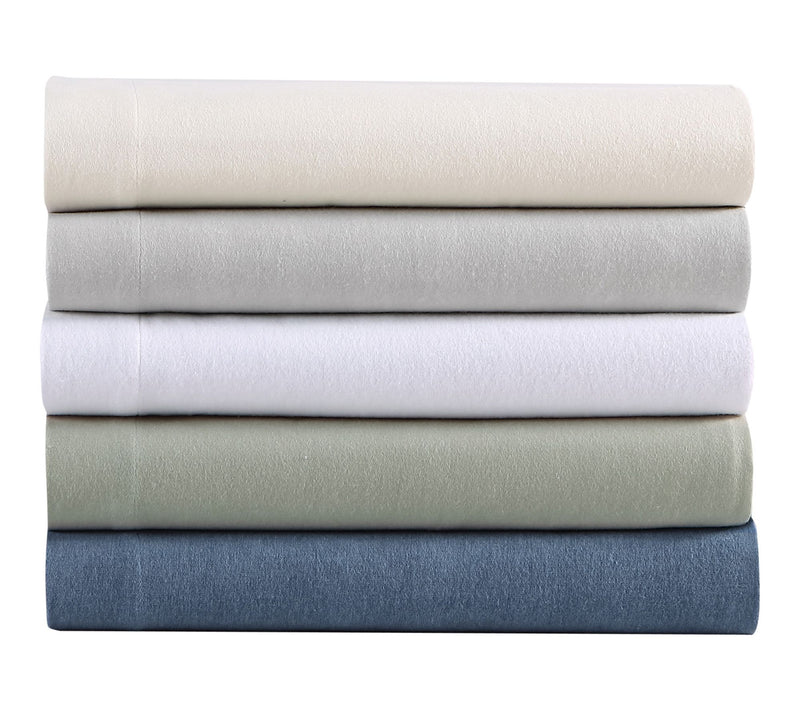 Eddie Bauer Solid Blue Cotton Full Sheet Set — View 8