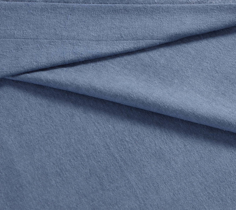 Eddie Bauer Solid Blue Cotton Queen Sheet Set — View 5