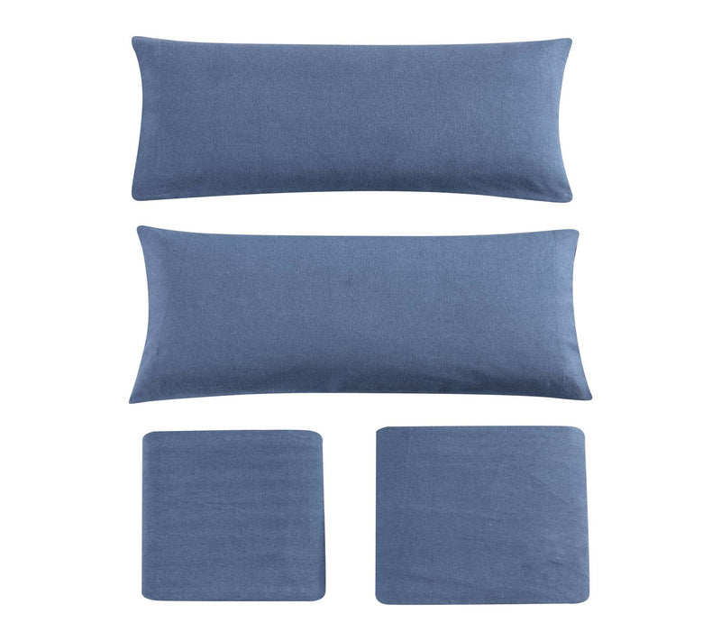 Eddie Bauer Solid Blue Cotton Queen Sheet Set — View 7