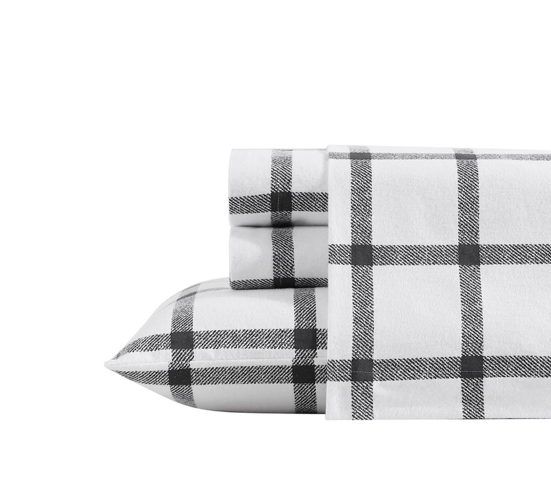 Eddie Bauer Bunkhouse Plaid Beige Cotton QueenSheet Set — Main view