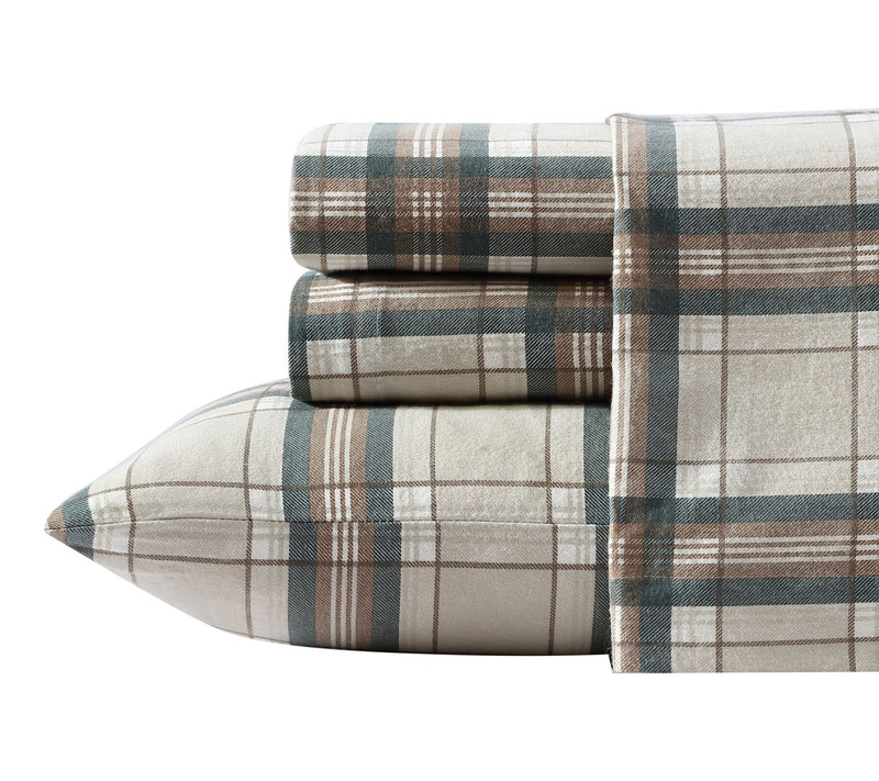 Eddie Bauer Edgewood Plaid Green Cotton Full Sheet Set — Main view