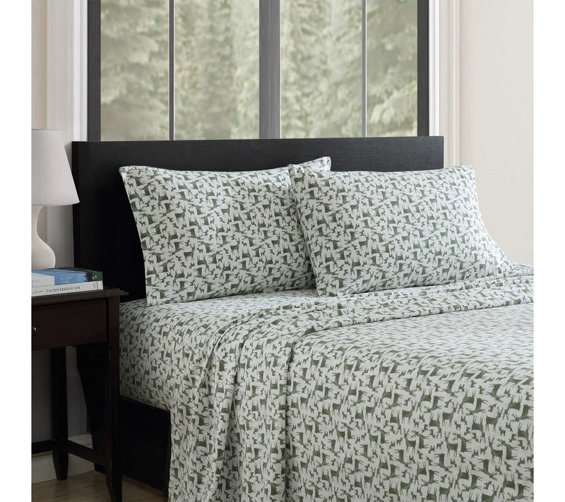 Eddie Bauer Deer Camp Green Cotton Flannel FullSheet Set — View 3