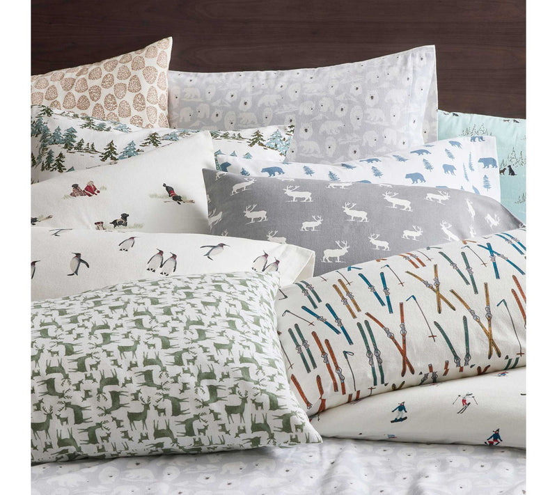 Eddie Bauer Deer Camp Green Cotton Flannel Queen Sheet Set — View 7