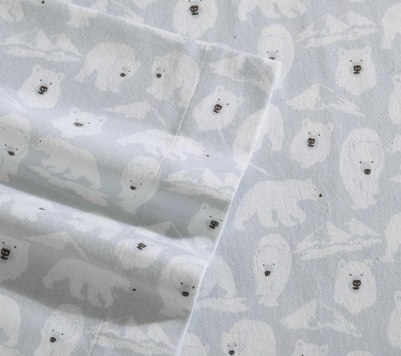 Eddie Bauer Explorer Bears Grey Cotton FlannelTwin Sheet Set — View 4