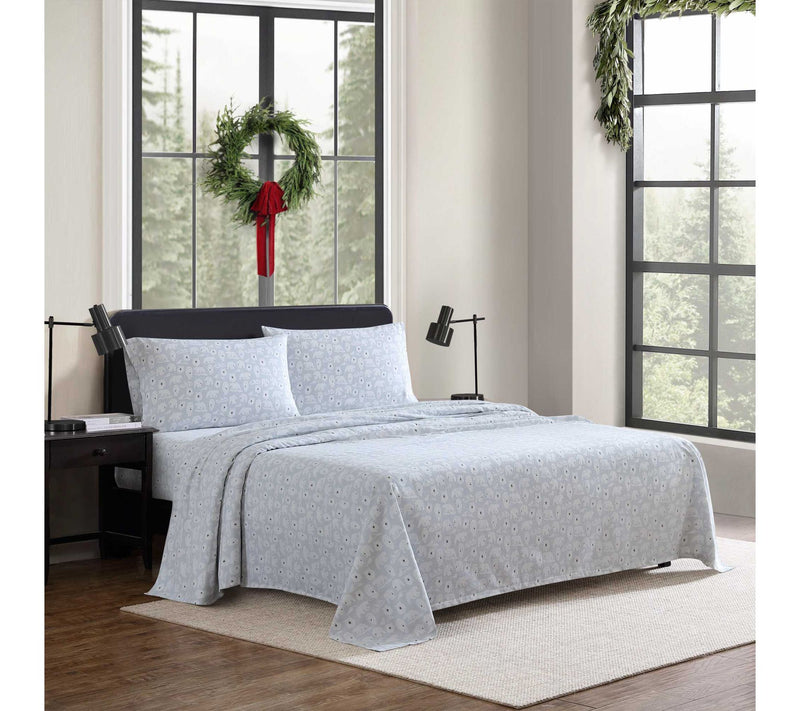 Eddie Bauer Explorer Bears Grey Cotton FlannelFull Sheet Set — View 2