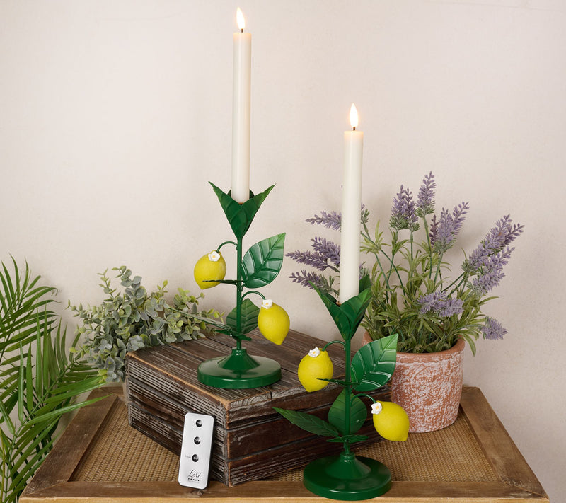 Home Reflections S/2 Metal Fruit Taper Holders w/ Flameless — View 7
