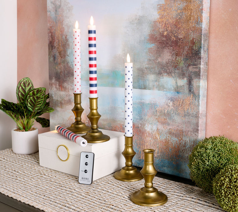 Home Reflections S/4 Stars & Stripes Flameless Taper Candles — View 3