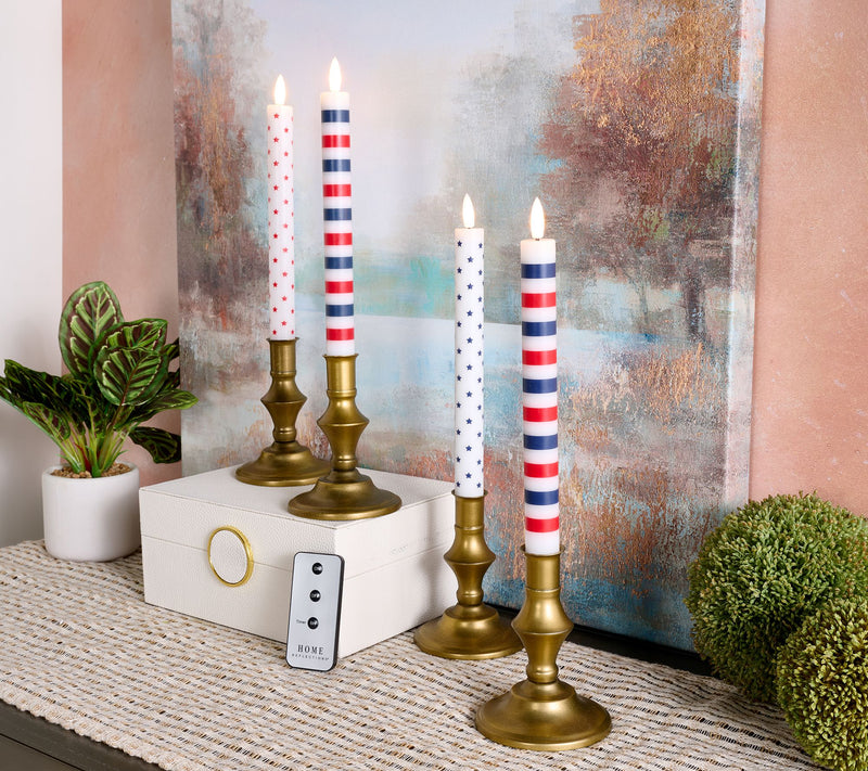 Home Reflections S/4 Stars & Stripes Flameless Taper Candles — View 5