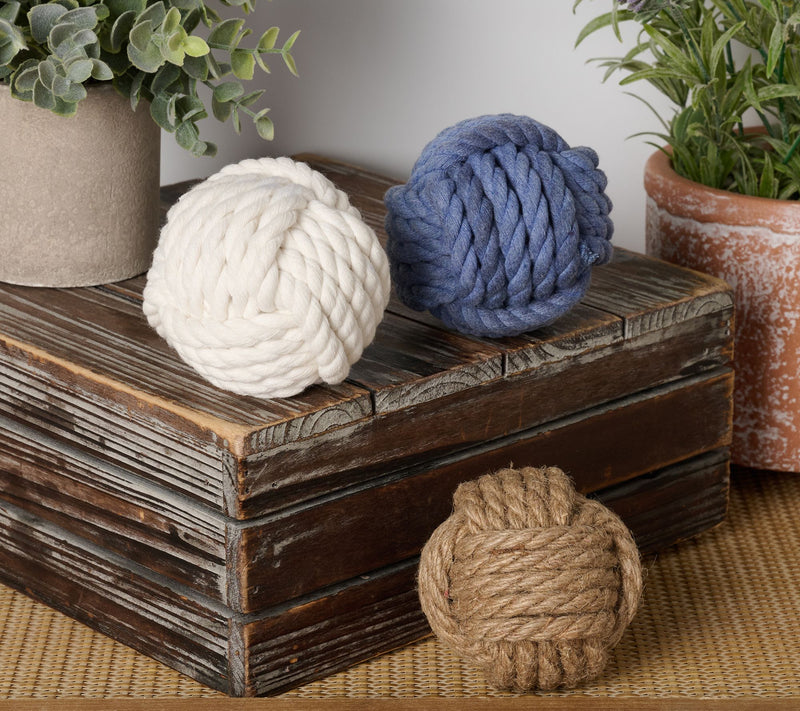 Home Reflections Set of (3) 3" Nautical Rope Knot Scatter — Main view