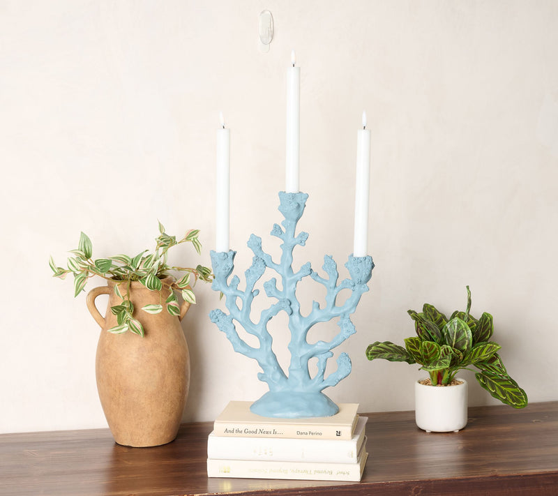 Home Reflections 14" Coral Candelabra w/ Flameless Taper — View 8