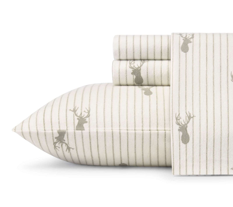 Eddie Bauer Deer Lodge Beige Cotton Queen SheetSet — Main view