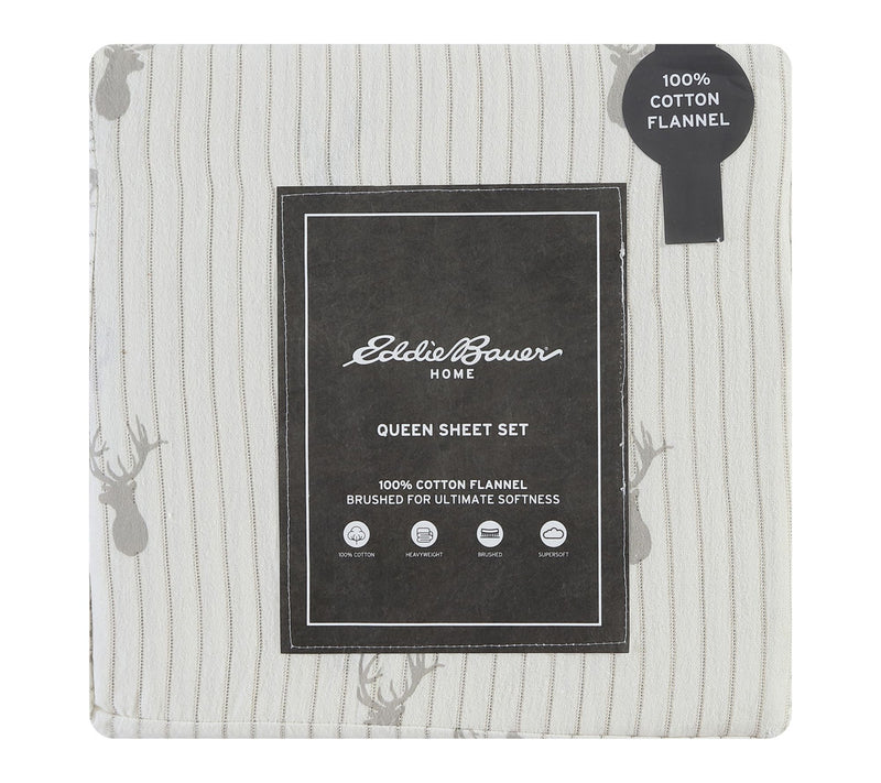 Eddie Bauer Deer Lodge Beige Cotton King SheetSet — View 8