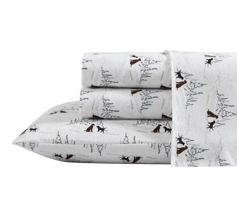 Eddie Bauer Dog Friends White Cotton Queen Sheet Set — Main view