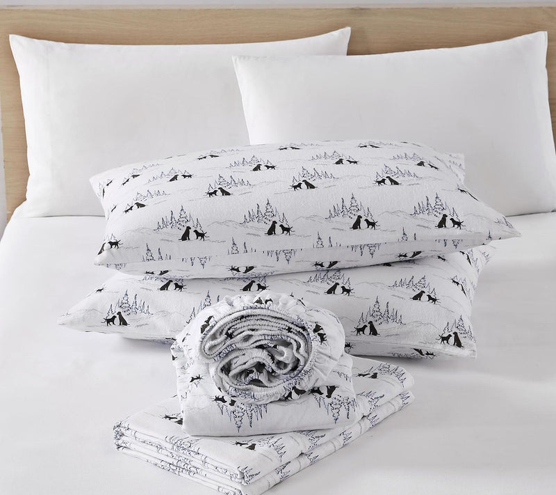 Eddie Bauer Dog Friends White Cotton King SheetSet — View 3