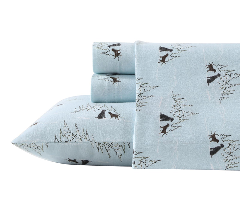 Eddie Bauer Dog Friends Blue Cotton Queen SheetSet — Main view