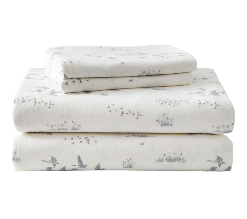 Eddie Bauer Geese Meadow Beige Cotton Twin Sheet Set — View 10