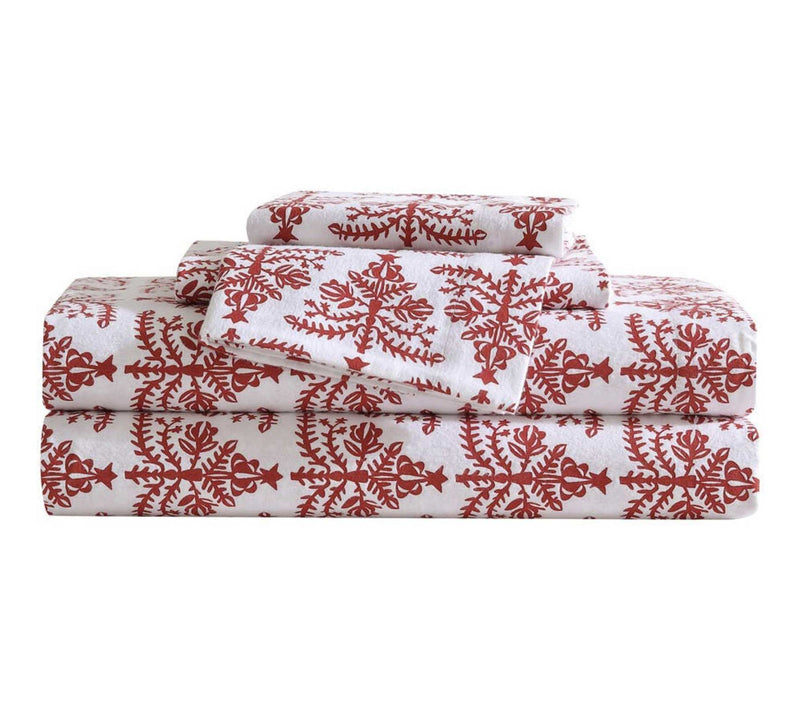 Eddie Bauer Jolly Trees Red Cotton Flannel TwinSheet Set — View 10
