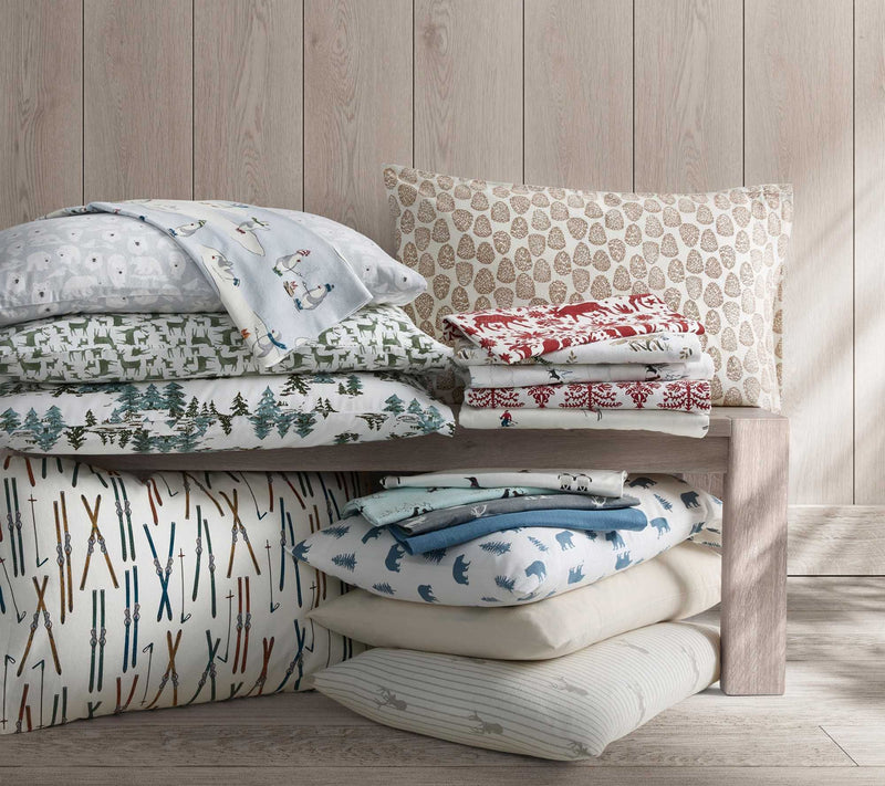 Eddie Bauer Jolly Trees Red Cotton Flannel FullSheet Set — View 7