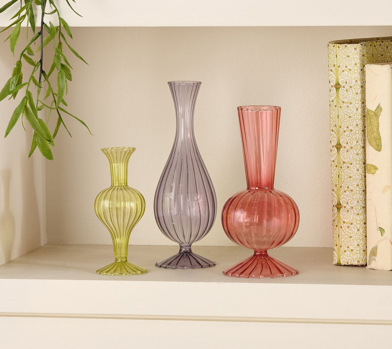 Ode to Color by Lori Weitzner S/3 Colored Glass Bud Vases — Main view