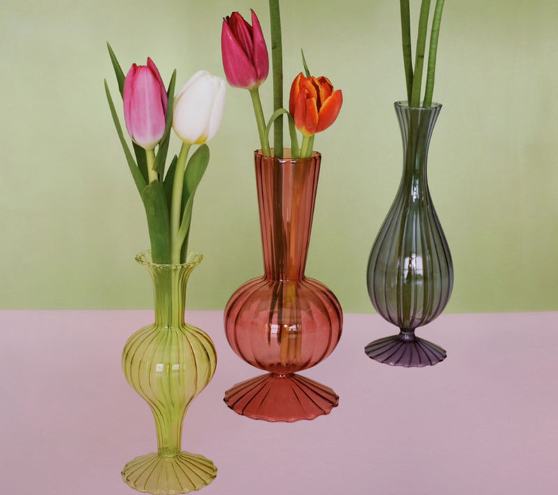 Ode to Color by Lori Weitzner S/3 Colored Glass Bud Vases — View 3