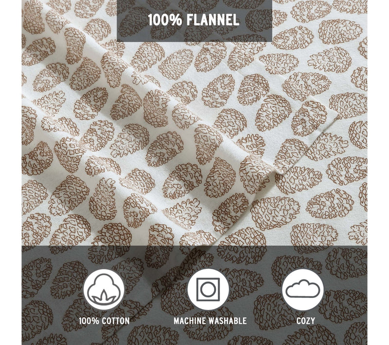 Eddie Bauer Little Creek Pine Cone Beige CottonFull Sheet Set — View 5