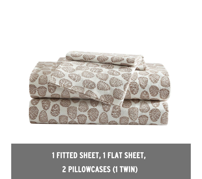 Eddie Bauer Little Creek Pine Cone Beige CottonTwin Sheet Set — View 6