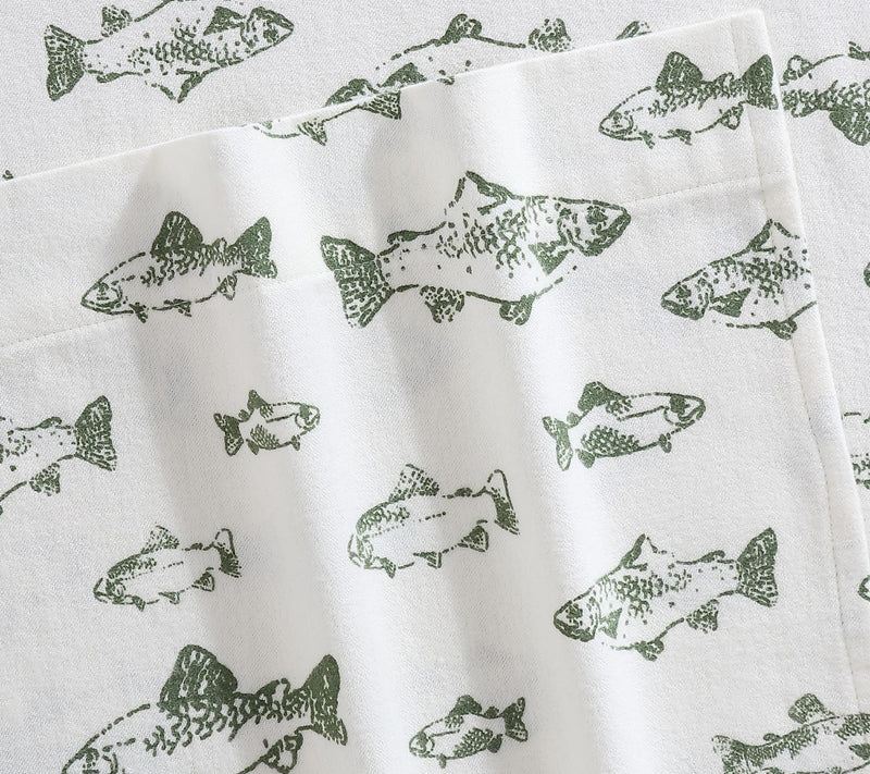 Eddie Bauer School Of Fish Green Cotton Full Sheet Set — View 4