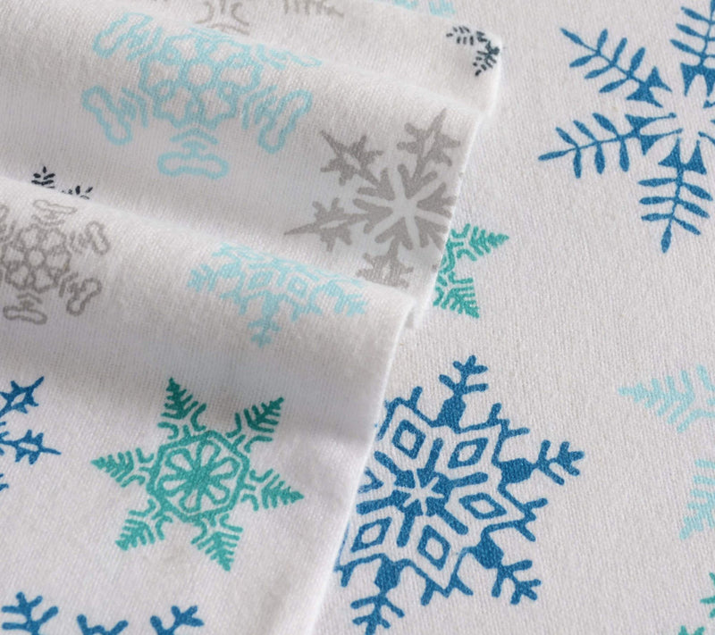 Eddie Bauer Tossed Snowflake Blue Cotton King Sheet Set — View 4