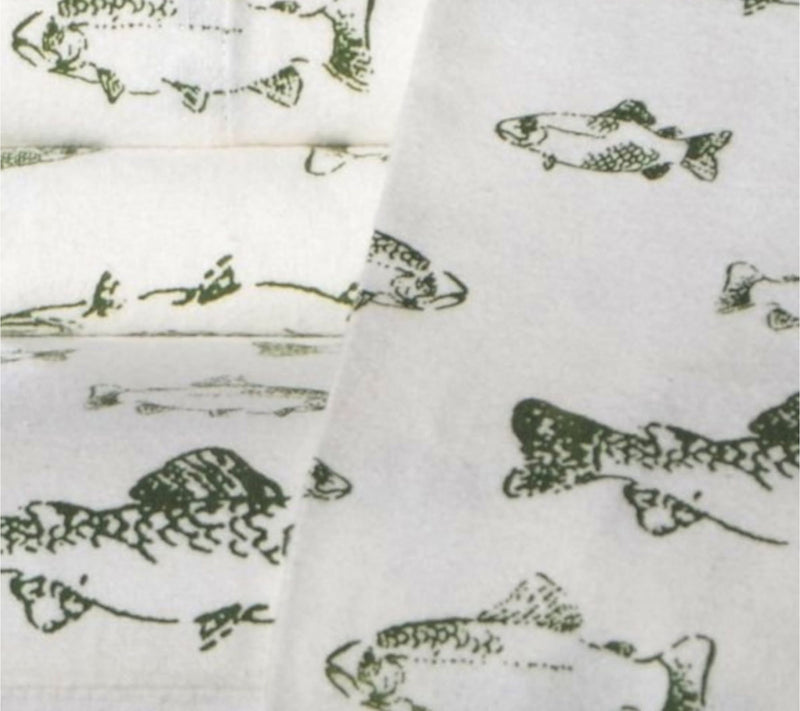 Eddie Bauer School Of Fish Green Cotton Queen Sheet Set — View 6